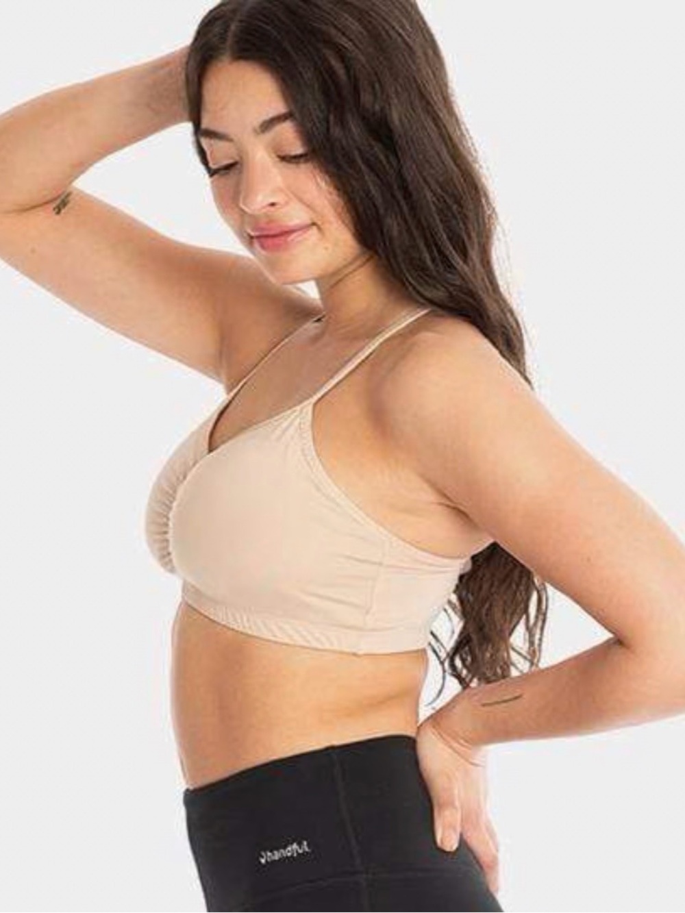 Handful Adjustable Sports Bra Have It All Honey Beige M NWT
